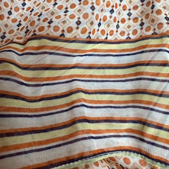 Max Studio Small NWT flounce dress cream orange blue‎ Nordstrom Rack - Picture 6 of 11